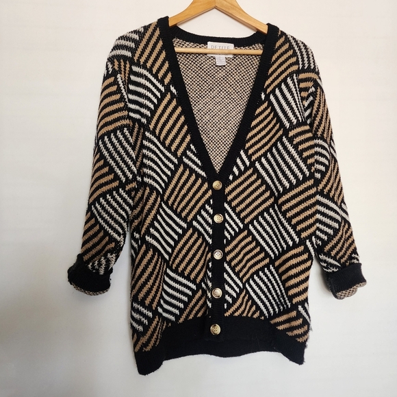 Vintage wool blend knit cardigan buttondown sweater - Picture 7 of 7